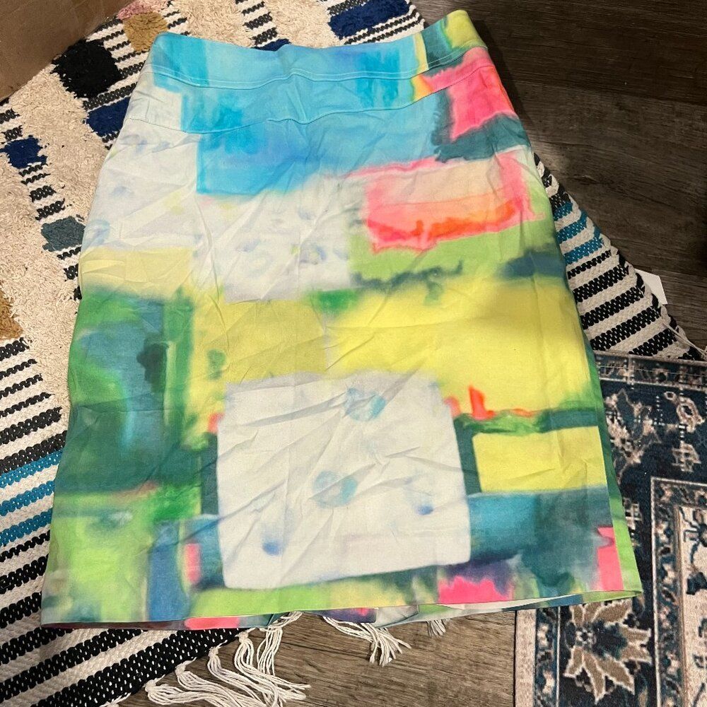 Teri Jon watercolor skirt 2